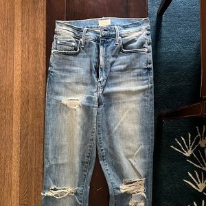 Mother denim the swooner ankle gray